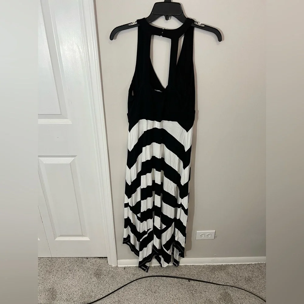 Women's Inc International Concepts Striped Maxi Dress Black White Striped - Picture 4 of 7